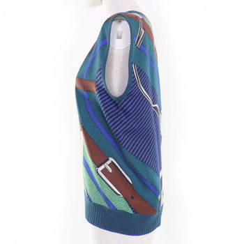 Hermes Tops Silk Blue Green 38