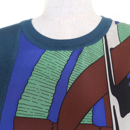 Hermes Tops Silk Blue Green 38