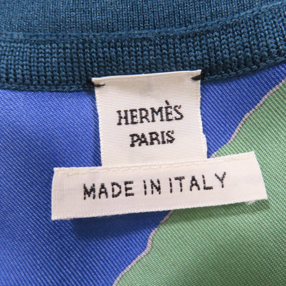 Hermes Tops Silk Blue Green 38