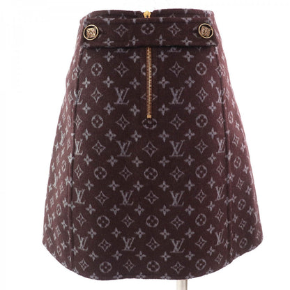 Louis Vuitton Mini Skirt 1A90Z6 Wool Brown Gray Monogram Martin Girl 34