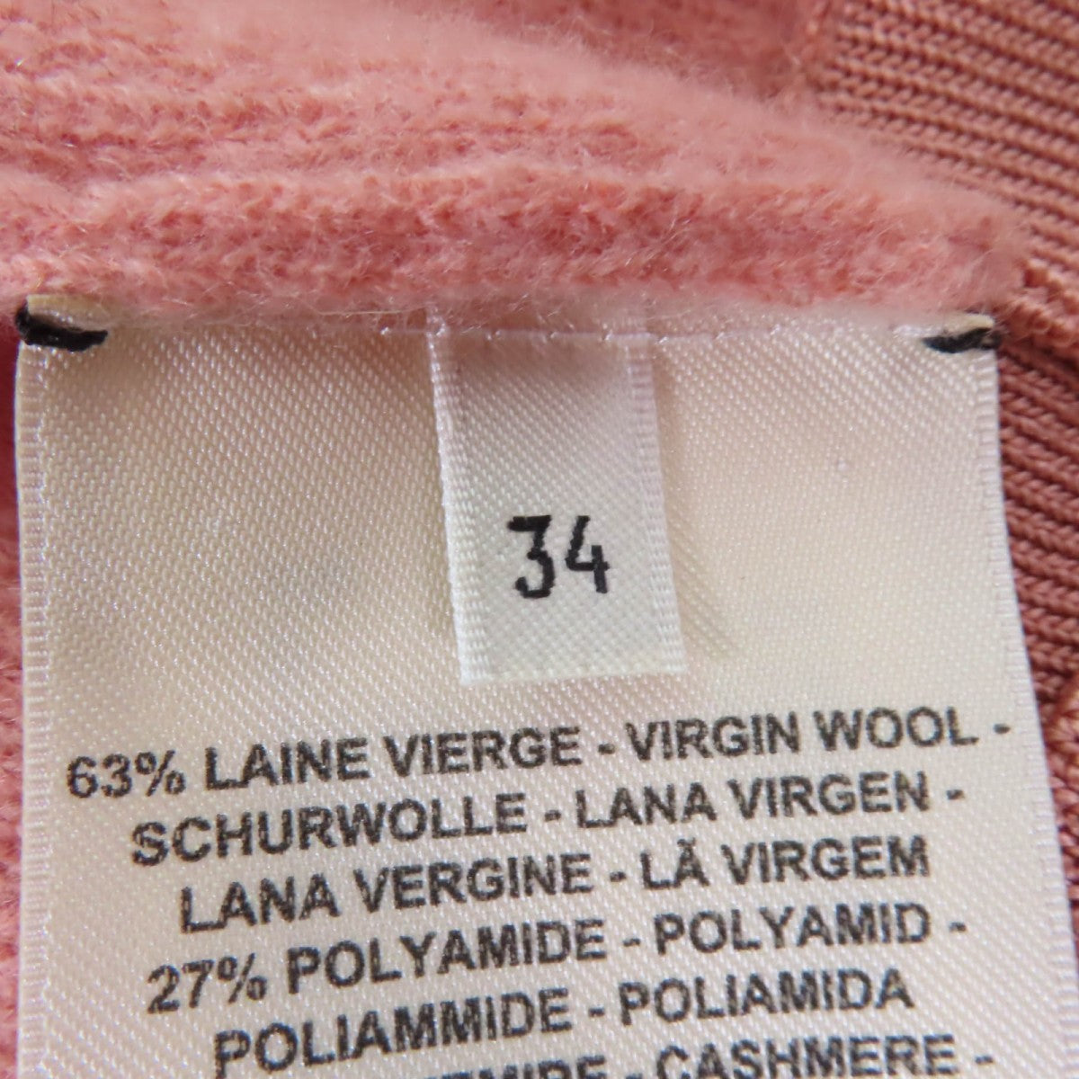 Hermes Knit 2H2618Dc Wool Pink 34