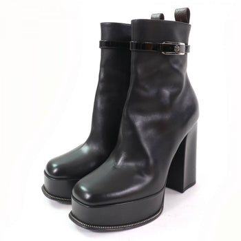 Louis Vuitton Short Boots Leather Black Fame Line 37.5