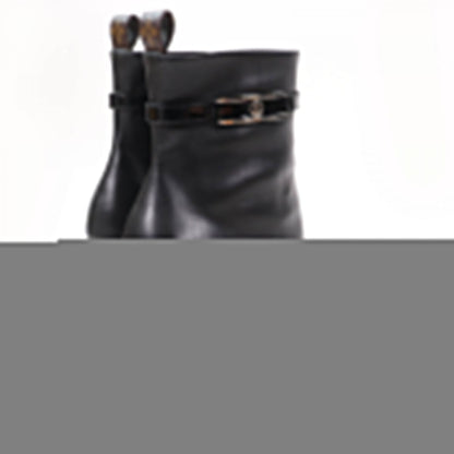 Louis Vuitton Short Boots Leather Black Fame Line 37.5