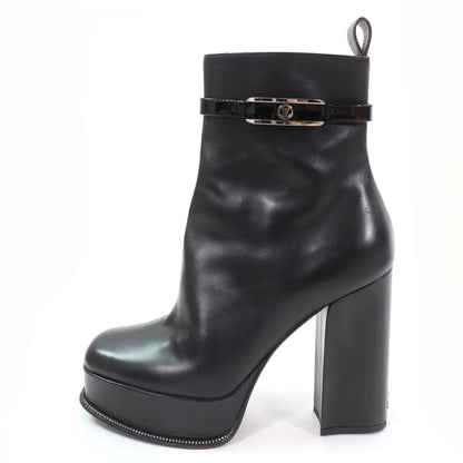 Louis Vuitton Short Boots Leather Black Fame Line 37.5