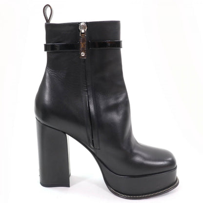 Louis Vuitton Short Boots Leather Black Fame Line 37.5