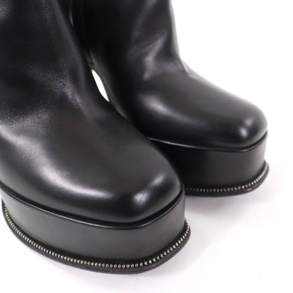 Louis Vuitton Short Boots Leather Black Fame Line 37.5