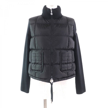 Moncler Down Jacket Nylon Black Cardigan Tricot Xs