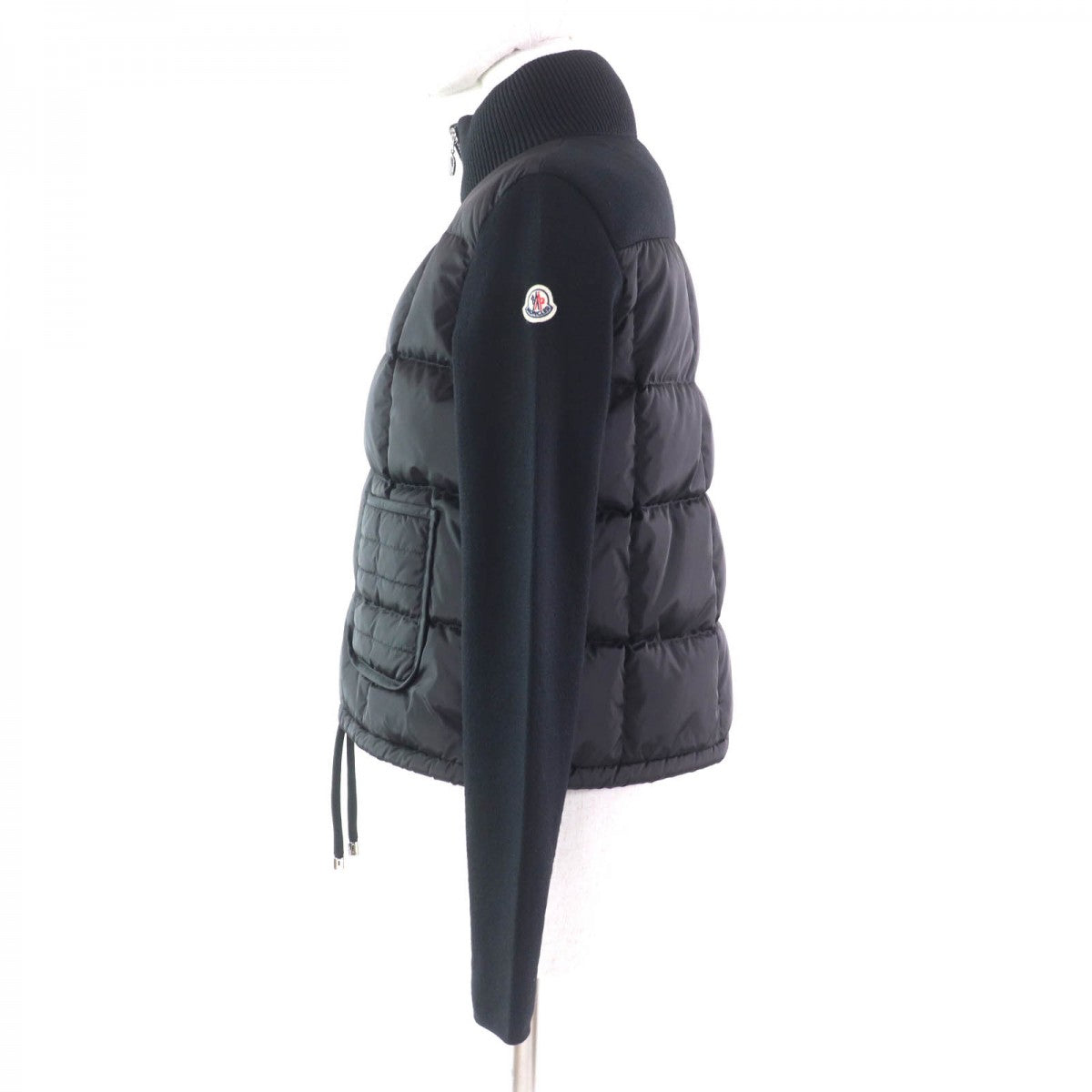 Moncler Down Jacket Nylon Black Cardigan Tricot Xs