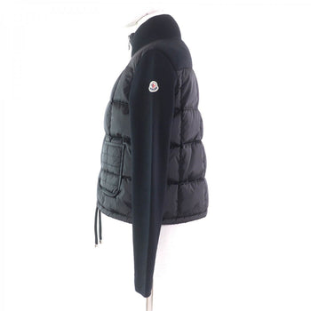 Moncler Down Jacket Nylon Black Cardigan Tricot Xs