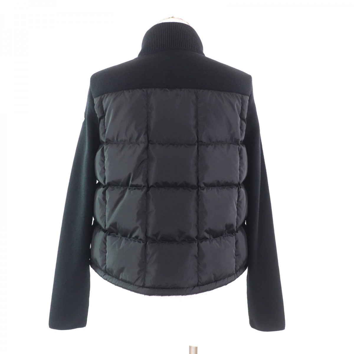 Moncler Down Jacket Nylon Black Cardigan Tricot Xs