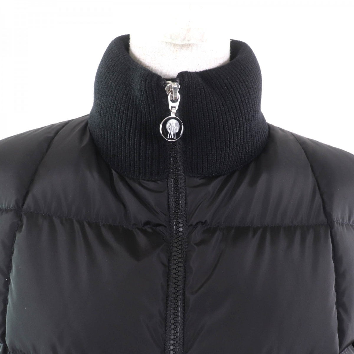 Moncler Down Jacket Nylon Black Cardigan Tricot Xs