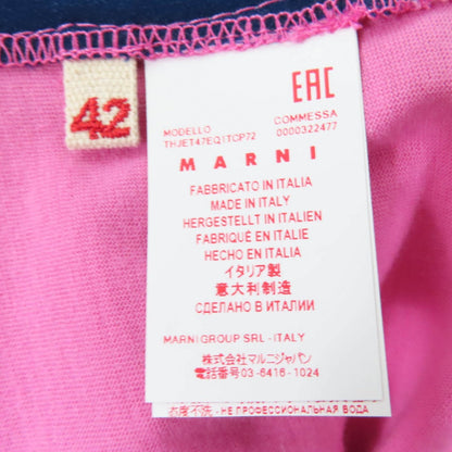 Marni Short Sleeve T-Shirt Cotton Pink Navy 42