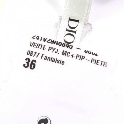 Christian Dior Short Sleeve Shirt 241V29A6845 Silk White Multicolor 40