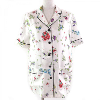 Christian Dior Short Sleeve Shirt 241V29A6845 Silk White Multicolor 40