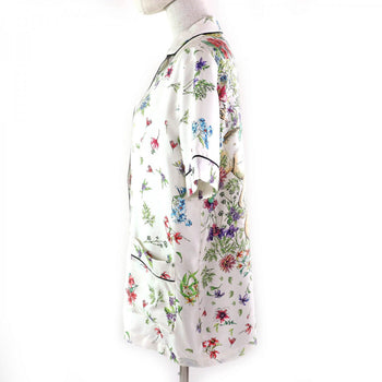 Christian Dior Short Sleeve Shirt 241V29A6845 Silk White Multicolor 40