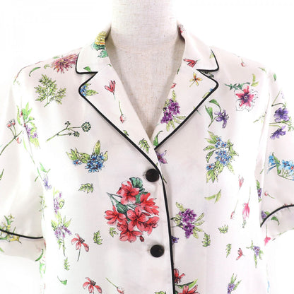 Christian Dior Short Sleeve Shirt 241V29A6845 Silk White Multicolor 40