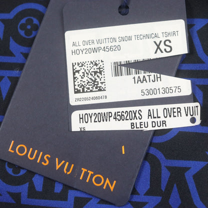 Louis Vuitton Short Sleeve T-Shirt Polyester Blue-Black Snow Technical Xs