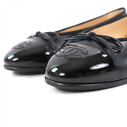 Chanel Pumps G02819 Leather Black Ballerina 36.5