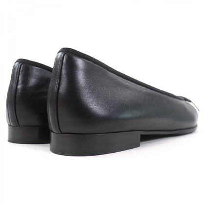 Chanel Pumps G02819 Leather Black Ballerina 36.5