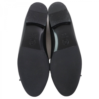 Chanel Pumps G02819 Leather Black Ballerina 36.5