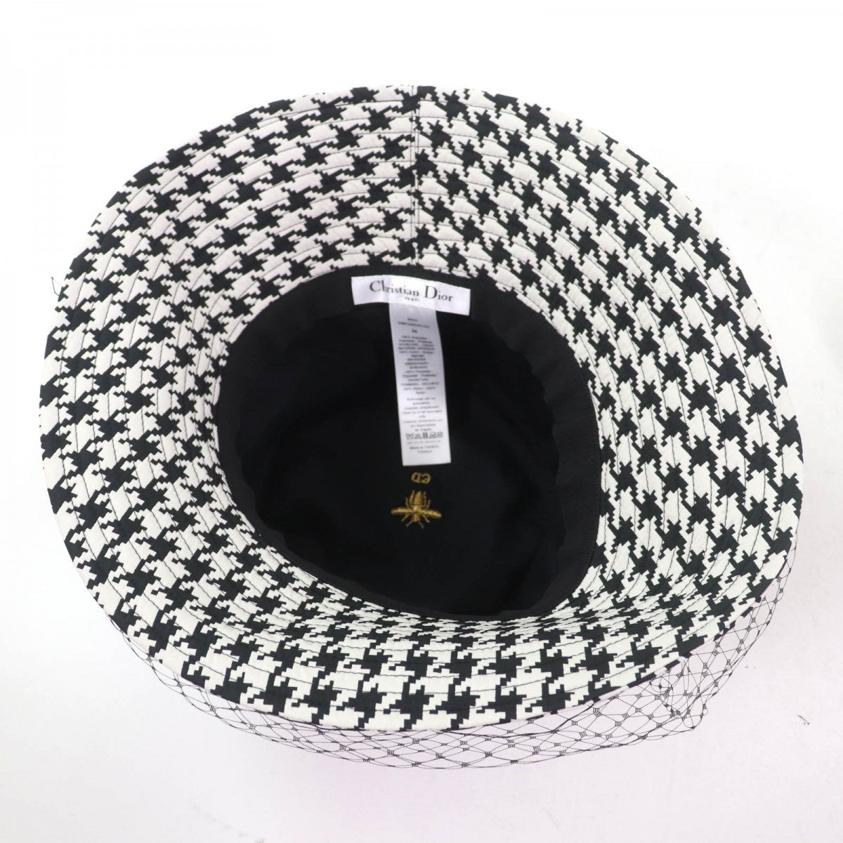 Christian Dior Hat 04Mon924G153 Polyester Black White 58