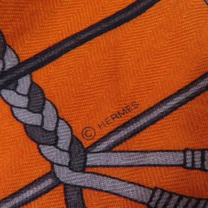 Hermes Scarf Cashmere Orange/Gris Clair Losange Shawl