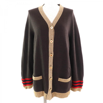 Chanel Cardigan 09A P36174 Cashmere Dark Brown Gold 40