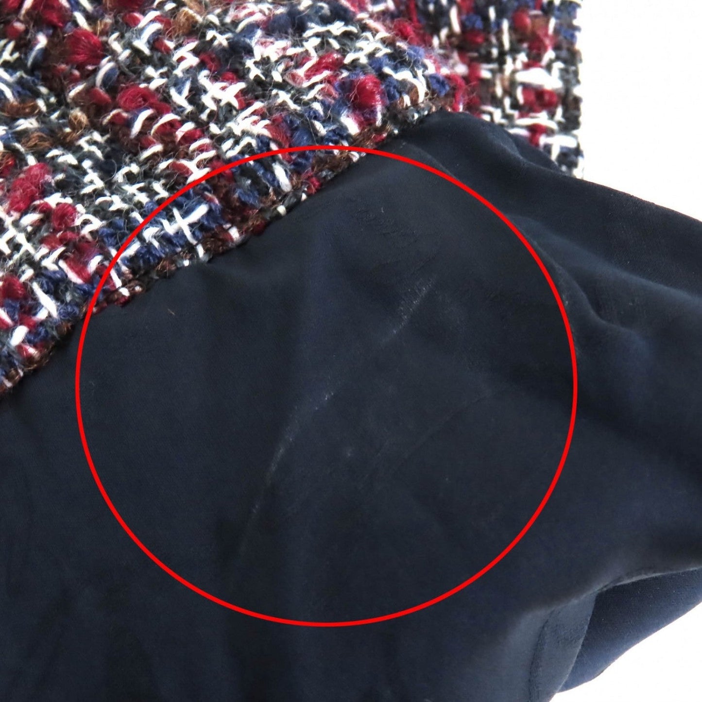 Chanel Jacket P49469 Wool Red Navy Black White 34