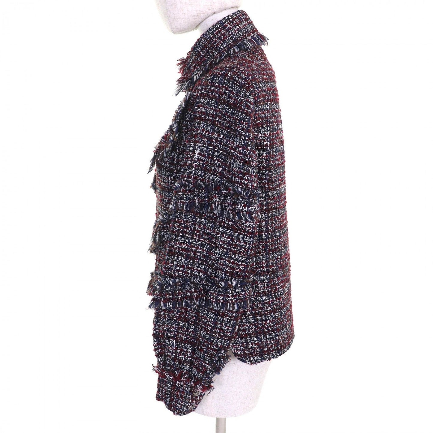 Chanel Jacket P49469 Wool Red Navy Black White 34