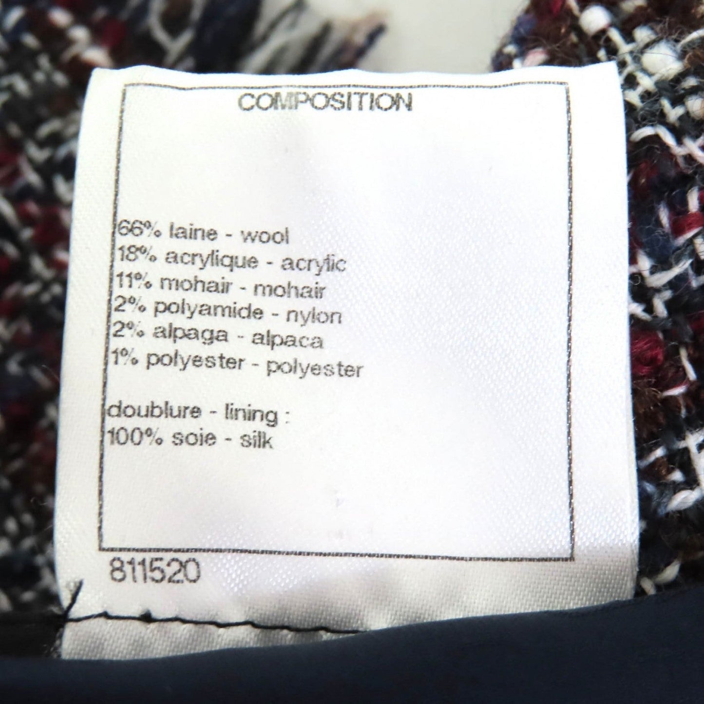 Chanel Jacket P49469 Wool Red Navy Black White 34