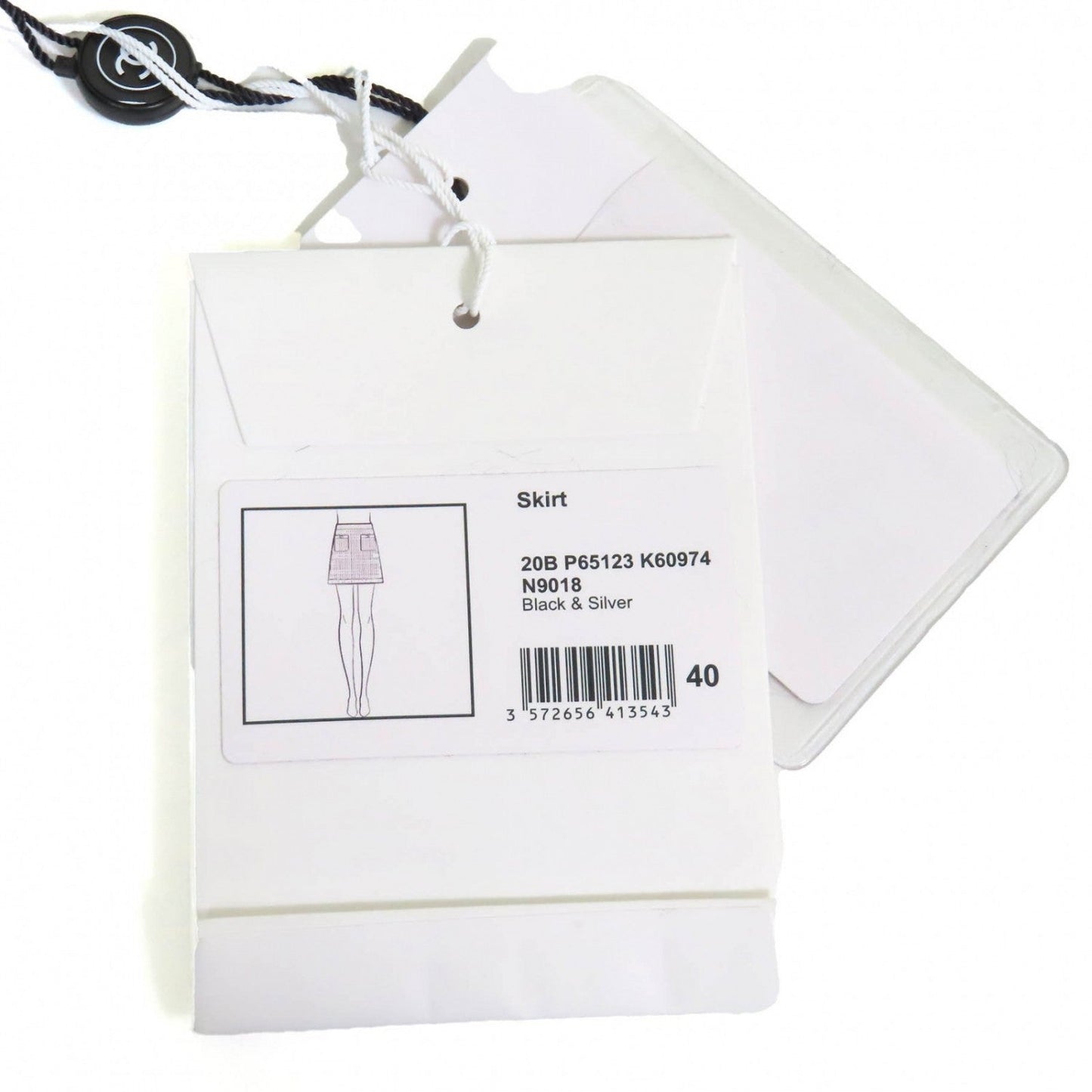 Chanel Mini Skirt 20B P65123 Alpaca Black Silver 40