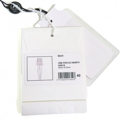 Chanel Mini Skirt 20B P65123 Alpaca Black Silver 40