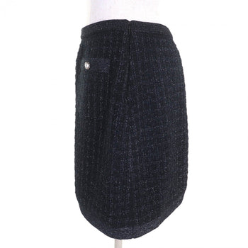 Chanel Mini Skirt 20B P65123 Alpaca Black Silver 40