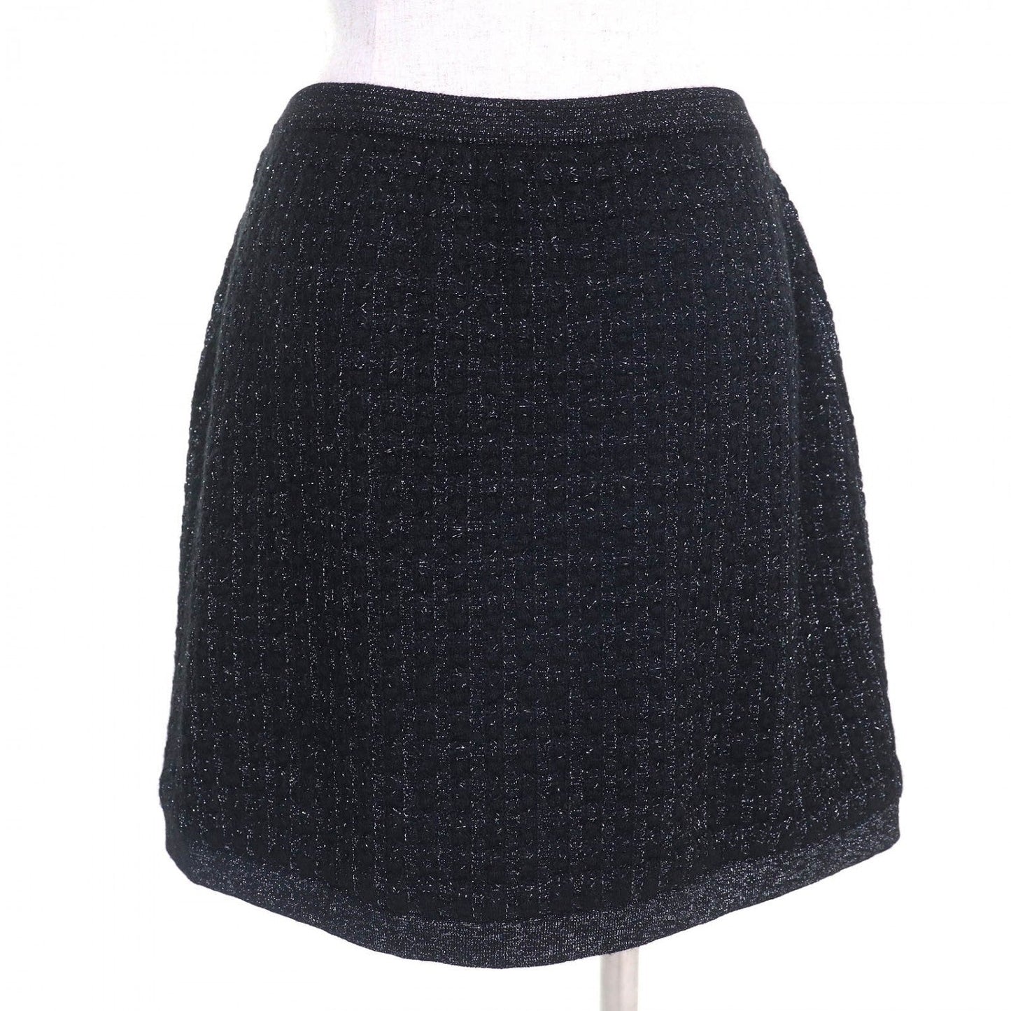 Chanel Mini Skirt 20B P65123 Alpaca Black Silver 40
