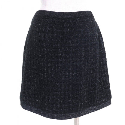 Chanel Mini Skirt 20B P65123 Alpaca Black Silver 40