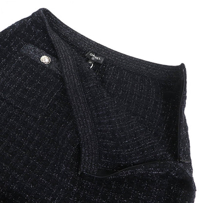 Chanel Mini Skirt 20B P65123 Alpaca Black Silver 40