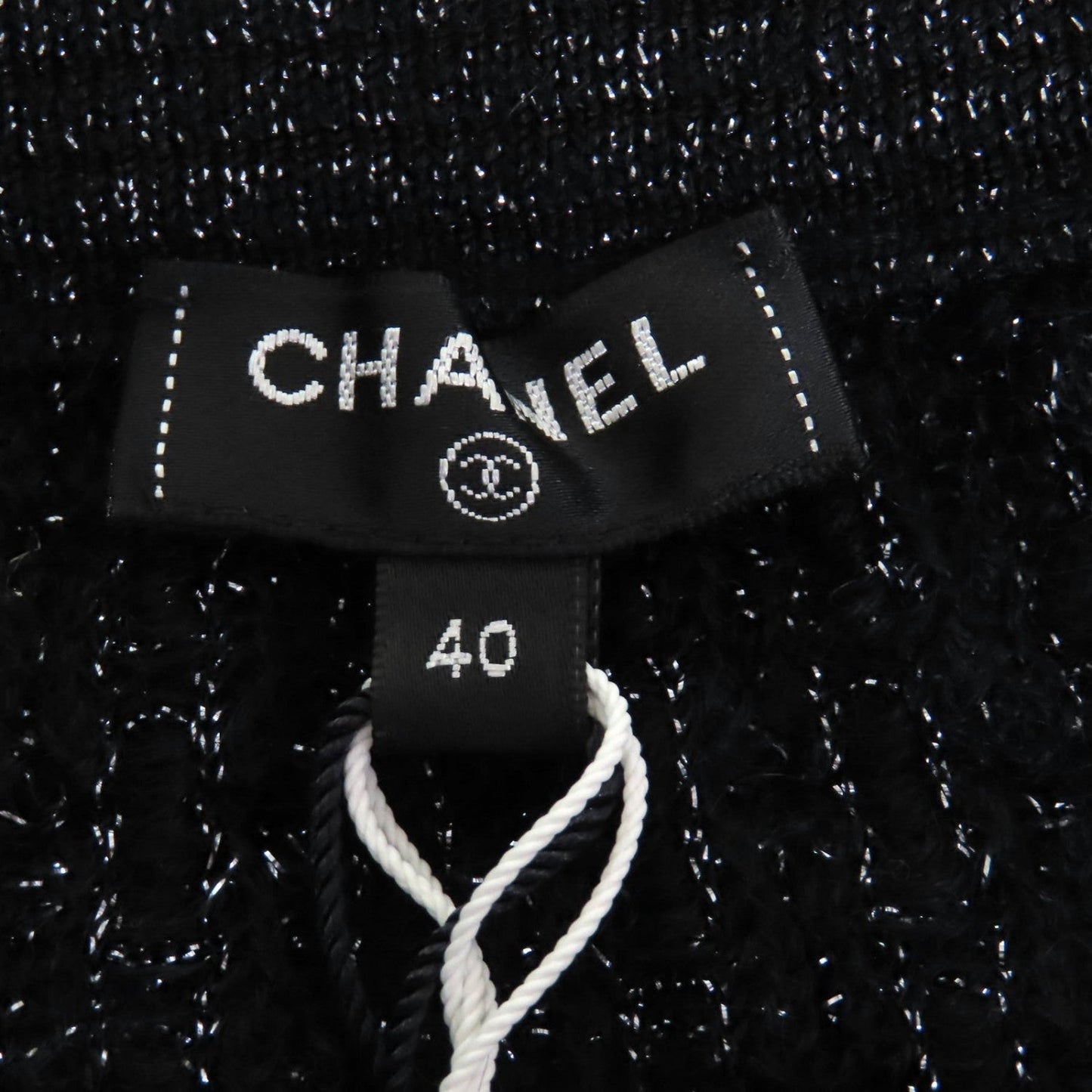 Chanel Mini Skirt 20B P65123 Alpaca Black Silver 40