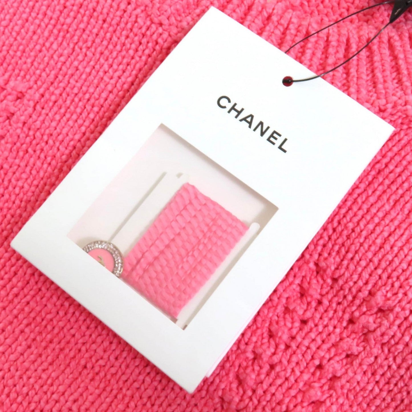 Chanel Short Sleeve Knit 22S P72760 Cotton Pink 34