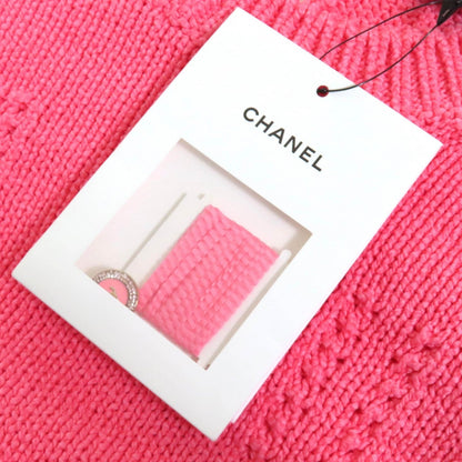 Chanel Short Sleeve Knit 22S P72760 Cotton Pink 34