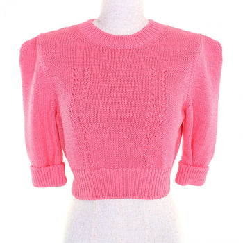Chanel Short Sleeve Knit 22S P72760 Cotton Pink 34