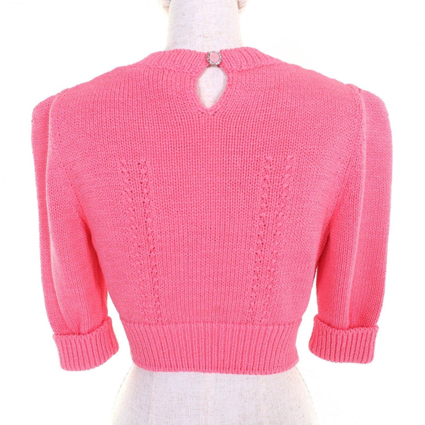 Chanel Short Sleeve Knit 22S P72760 Cotton Pink 34