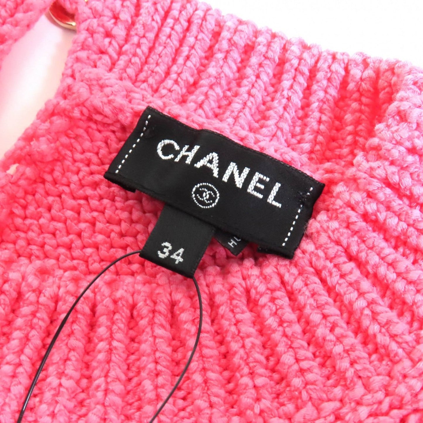 Chanel Short Sleeve Knit 22S P72760 Cotton Pink 34