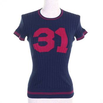 Chanel Tops P61004 Silk Navy Pink 34