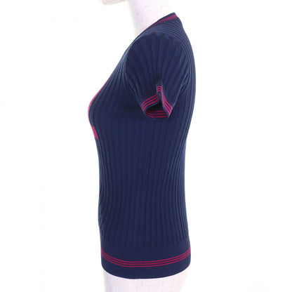 Chanel Tops P61004 Silk Navy Pink 34
