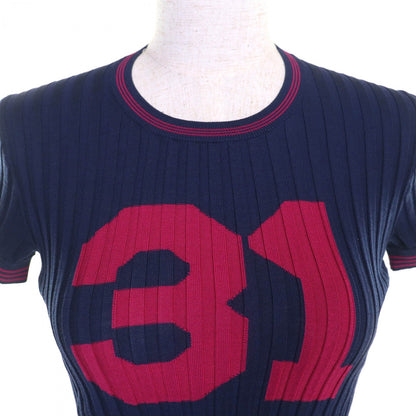 Chanel Tops P61004 Silk Navy Pink 34