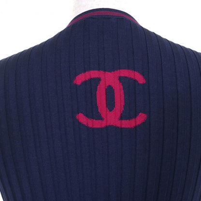 Chanel Tops P61004 Silk Navy Pink 34