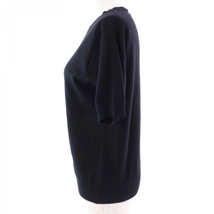 Prada Short Sleeve Knit P24D2Q Cashmere Navy 36