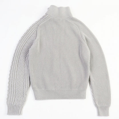 Hermes Knit Cashmere Gray Fisherman Graphique S