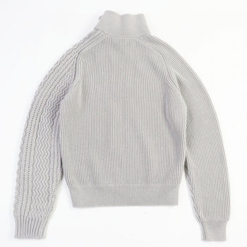 Hermes Knit Cashmere Gray Fisherman Graphique S