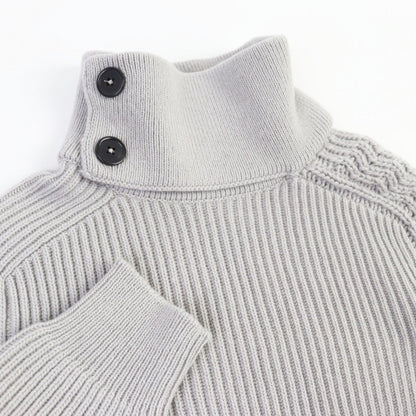 Hermes Knit Cashmere Gray Fisherman Graphique S